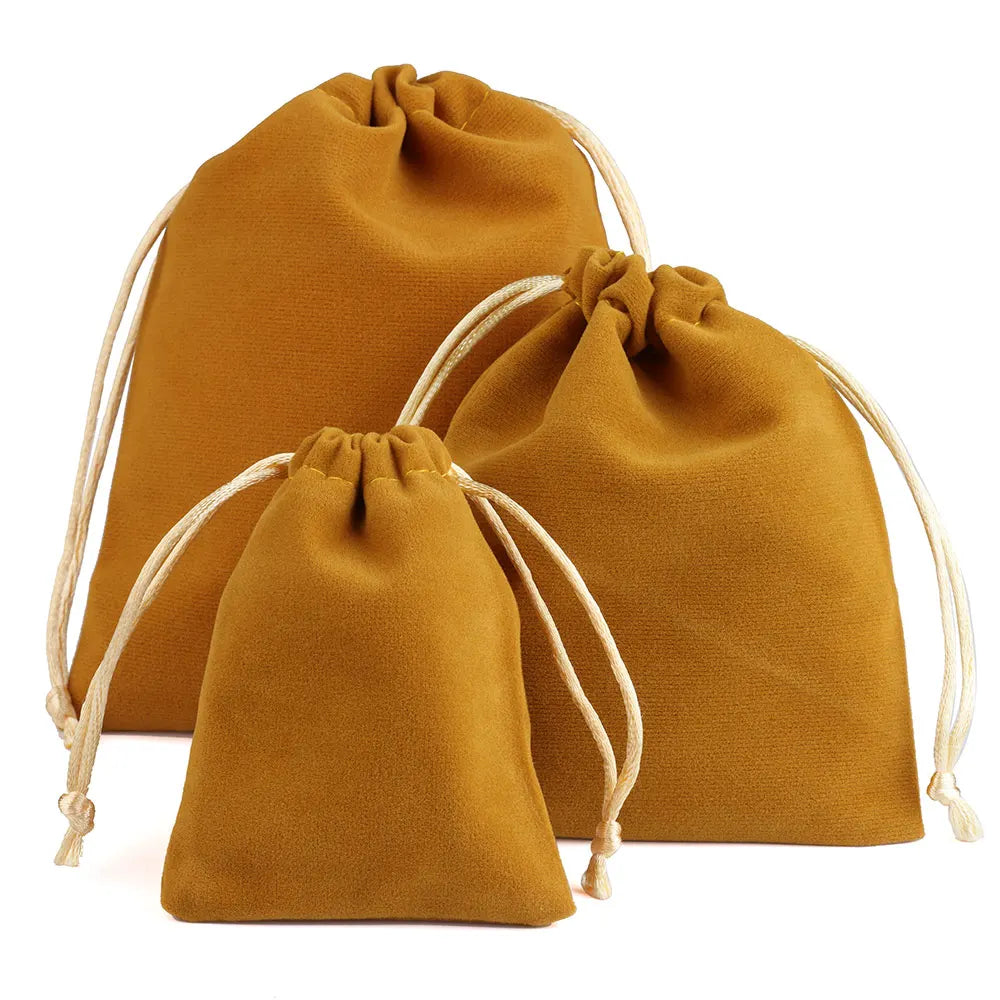 10pcs/lot Drawstring High Quality Velvet Bag Short Plush Multi-color For Jewelry Packaging Christmas Wedding Jewelry Gift Bags