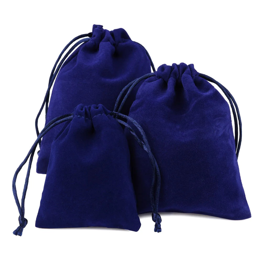 10pcs/lot Drawstring High Quality Velvet Bag Short Plush Multi-color For Jewelry Packaging Christmas Wedding Jewelry Gift Bags
