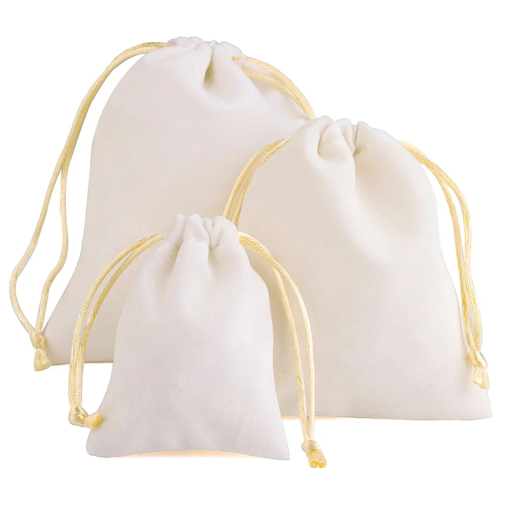 10pcs/lot Drawstring High Quality Velvet Bag Short Plush Multi-color For Jewelry Packaging Christmas Wedding Jewelry Gift Bags