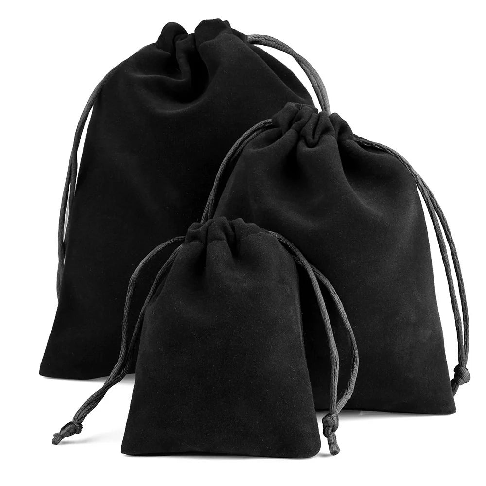 10pcs/lot Drawstring High Quality Velvet Bag Short Plush Multi-color For Jewelry Packaging Christmas Wedding Jewelry Gift Bags