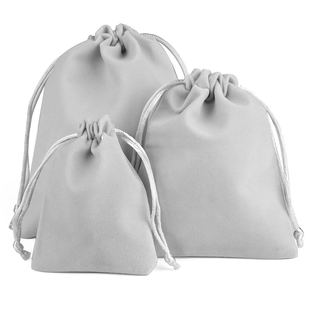 10pcs/lot Drawstring High Quality Velvet Bag Short Plush Multi-color For Jewelry Packaging Christmas Wedding Jewelry Gift Bags