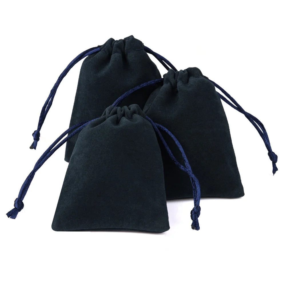 10pcs/lot Drawstring High Quality Velvet Bag Short Plush Multi-color For Jewelry Packaging Christmas Wedding Jewelry Gift Bags