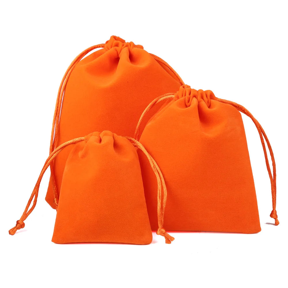 10pcs/lot Drawstring High Quality Velvet Bag Short Plush Multi-color For Jewelry Packaging Christmas Wedding Jewelry Gift Bags