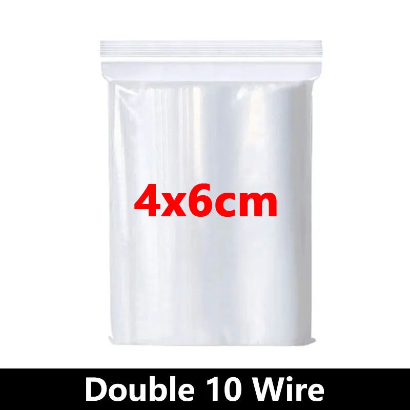 Thicken Zipper Sealed Bags Clear Plastic Storage Bag for Small Jewelry Food Packing Reclosable Transparent Ziplock Sealing Bag