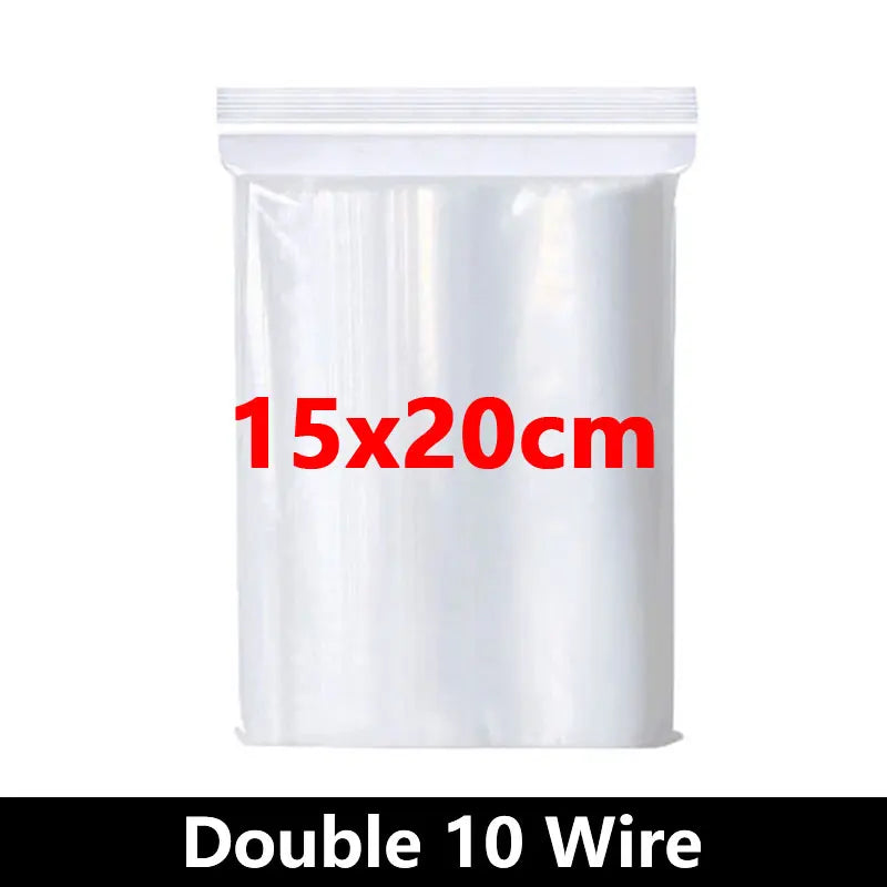 Thicken Zipper Sealed Bags Clear Plastic Storage Bag for Small Jewelry Food Packing Reclosable Transparent Ziplock Sealing Bag