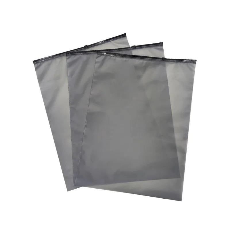 100/50pcs Wholesale Black Matte Frosted Clothes Packaging Zipper Bags Storage Plastic Shipping Sealed Reusable Pouches Organizer