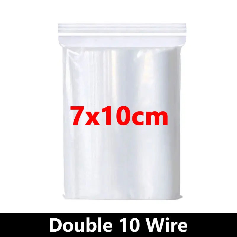 Thicken Zipper Sealed Bags Clear Plastic Storage Bag for Small Jewelry Food Packing Reclosable Transparent Ziplock Sealing Bag