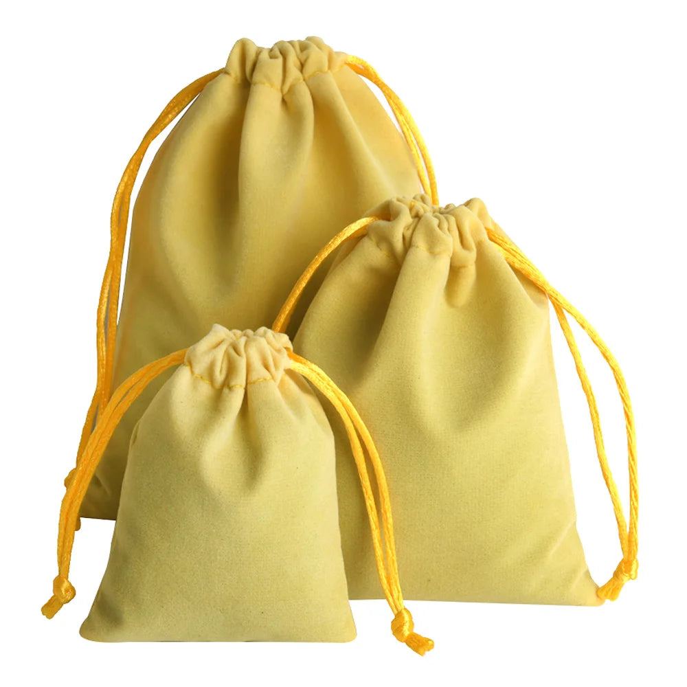 10pcs/lot Drawstring High Quality Velvet Bag Short Plush Multi-color For Jewelry Packaging Christmas Wedding Jewelry Gift Bags