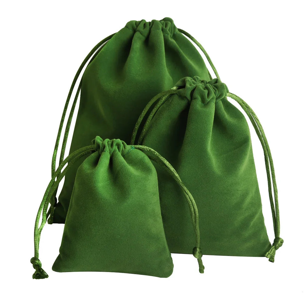 10pcs/lot Drawstring High Quality Velvet Bag Short Plush Multi-color For Jewelry Packaging Christmas Wedding Jewelry Gift Bags