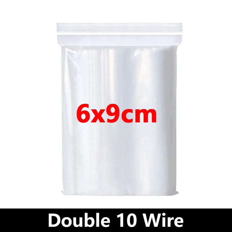Thicken Zipper Sealed Bags Clear Plastic Storage Bag for Small Jewelry Food Packing Reclosable Transparent Ziplock Sealing Bag