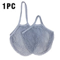 1PC Reusable Cotton Mesh String Organizer Handbag Short Handle Shopping Bags Tote Portable Grocery Bags for Fruit Vegetable Bag