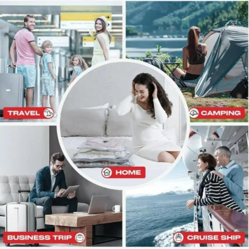 15Pack Vacuum Bags for Travel with Rechargeable Air Pump, Carry-on Compression for Luggage and Suitcase, Space Saver