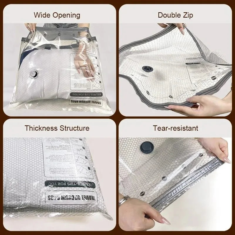 15Pack Vacuum Bags for Travel with Rechargeable Air Pump, Carry-on Compression for Luggage and Suitcase, Space Saver
