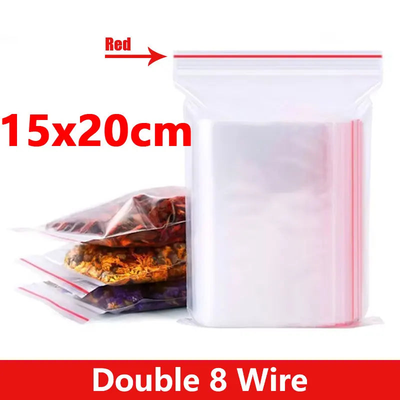 Thicken Zipper Sealed Bags Clear Plastic Storage Bag for Small Jewelry Food Packing Reclosable Transparent Ziplock Sealing Bag