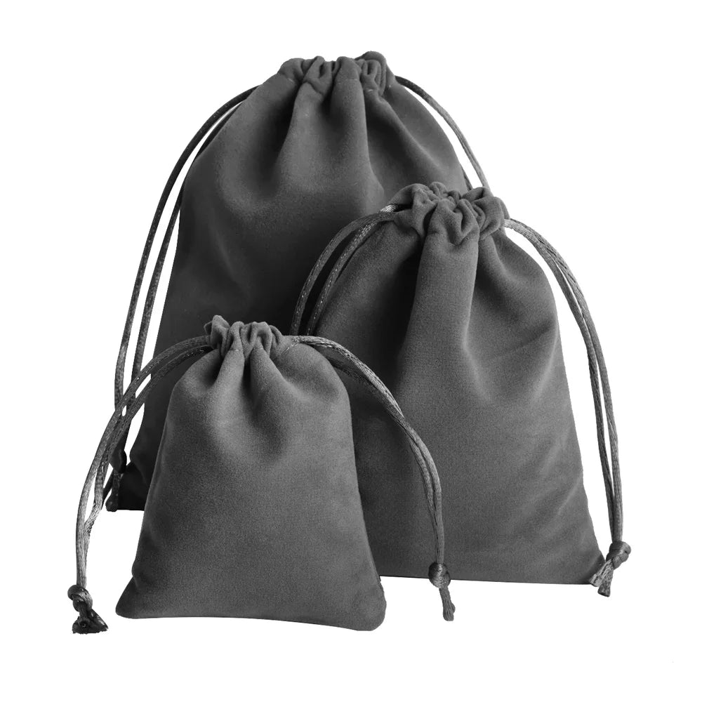 10pcs/lot Drawstring High Quality Velvet Bag Short Plush Multi-color For Jewelry Packaging Christmas Wedding Jewelry Gift Bags