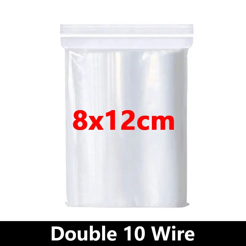 Thicken Zipper Sealed Bags Clear Plastic Storage Bag for Small Jewelry Food Packing Reclosable Transparent Ziplock Sealing Bag