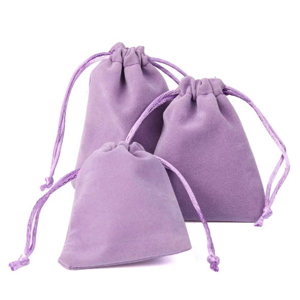 10pcs/lot Drawstring High Quality Velvet Bag Short Plush Multi-color For Jewelry Packaging Christmas Wedding Jewelry Gift Bags