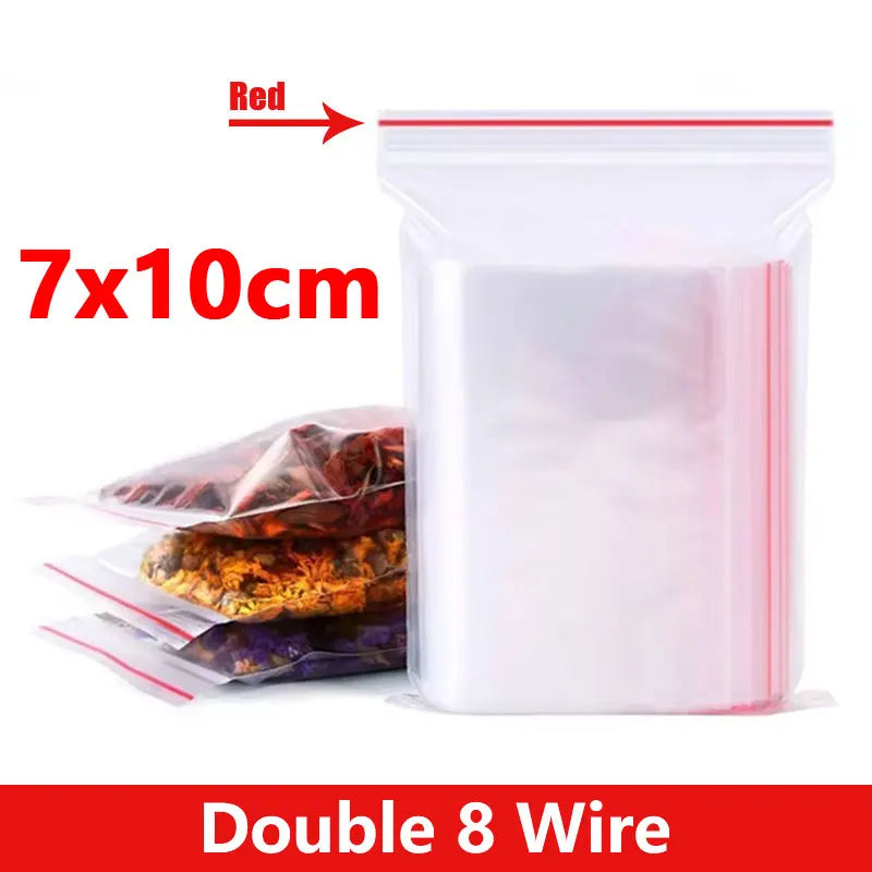 Thicken Zipper Sealed Bags Clear Plastic Storage Bag for Small Jewelry Food Packing Reclosable Transparent Ziplock Sealing Bag