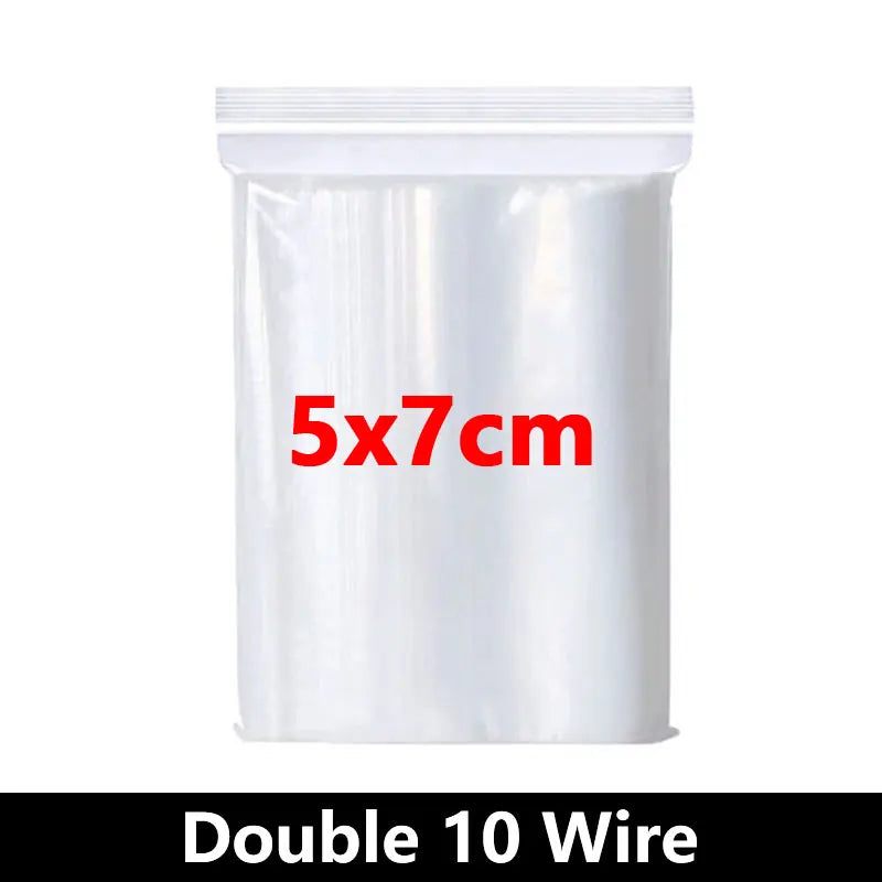 Thicken Zipper Sealed Bags Clear Plastic Storage Bag for Small Jewelry Food Packing Reclosable Transparent Ziplock Sealing Bag