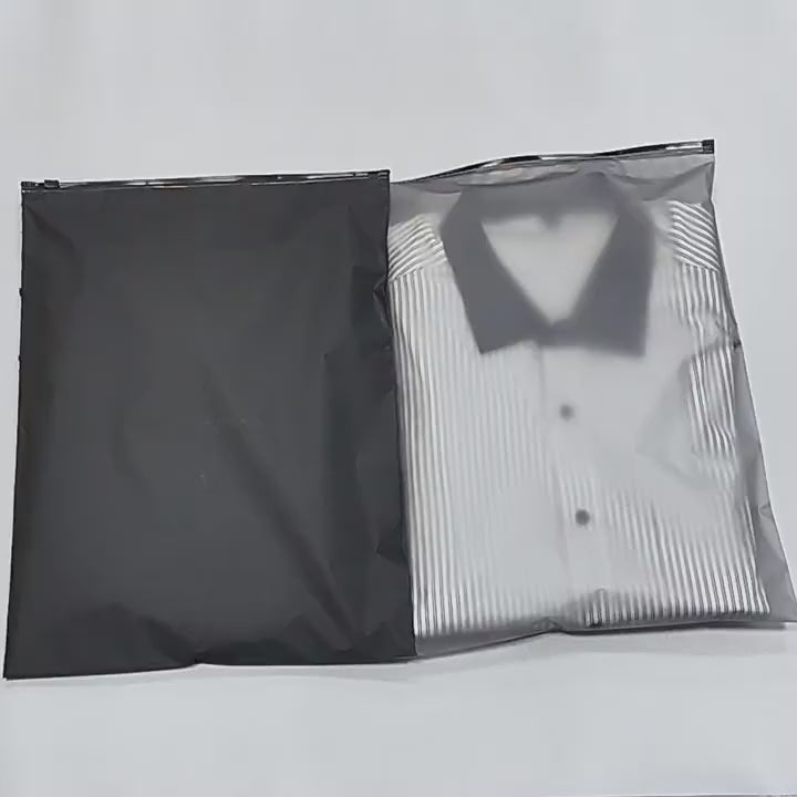 100/50pcs Wholesale Black Matte Frosted Clothes Packaging Zipper Bags Storage Plastic Shipping Sealed Reusable Pouches Organizer